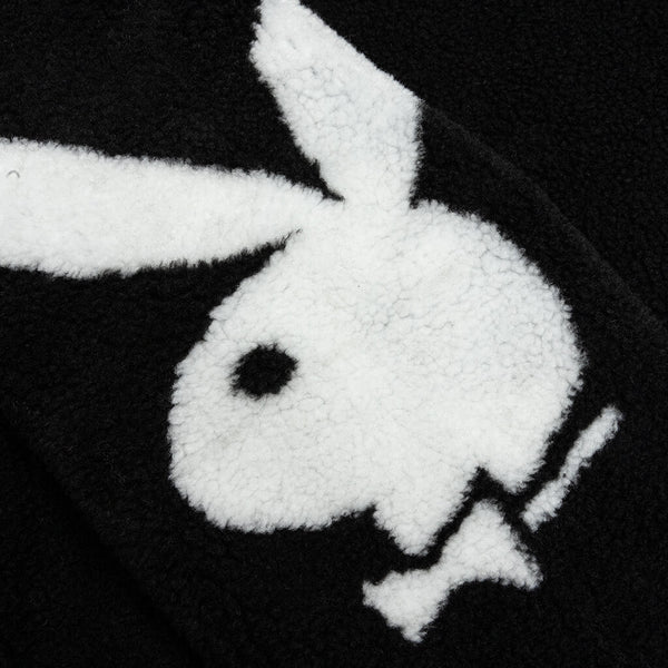 PLEASURES x Playboy Bunny Sherpa Zip Up Jacket - Black – Feature