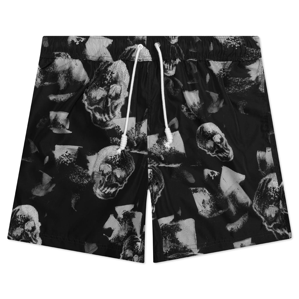 Skulls Print Swimshort - Black/White – Feature