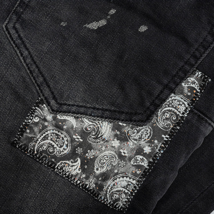P001 Bandana Print Patch Black Black 28
