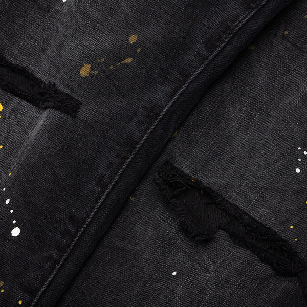 Purple-Brand Jeans - Black Wash Paint Splattered - P001 – Vengeance78