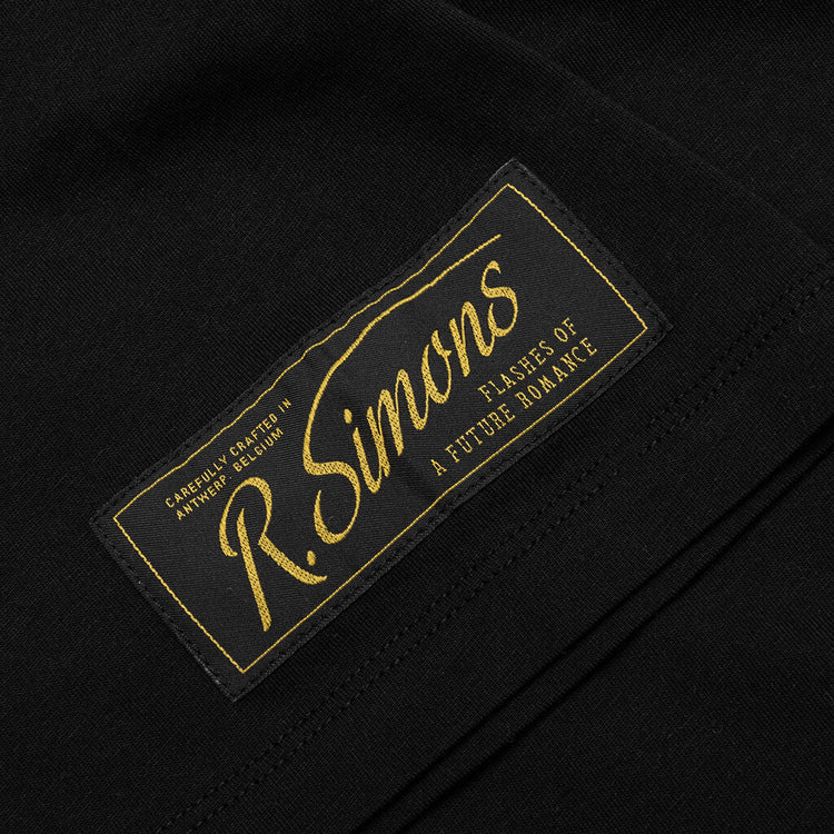 Chemise noire à panneau en filet Raf Simons en solde Chemise noire à panneau en filet Raf Simons en solde