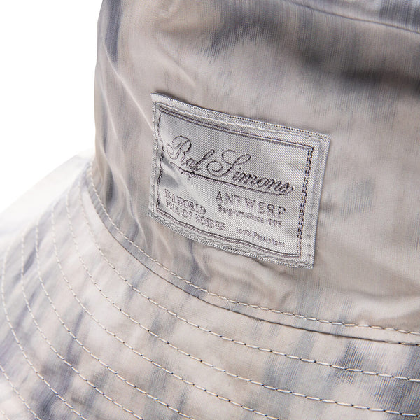 Reversible Bucket Hat with Woven Label - Light Grey/Grey Blue