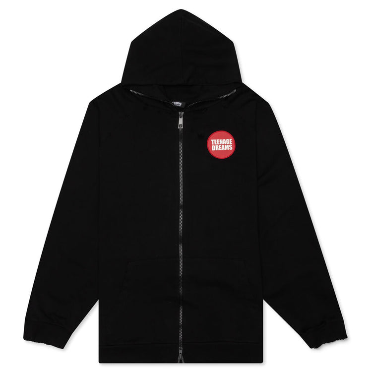 Teenage Dreams Oversized Zipped Hoodie - Black – Feature