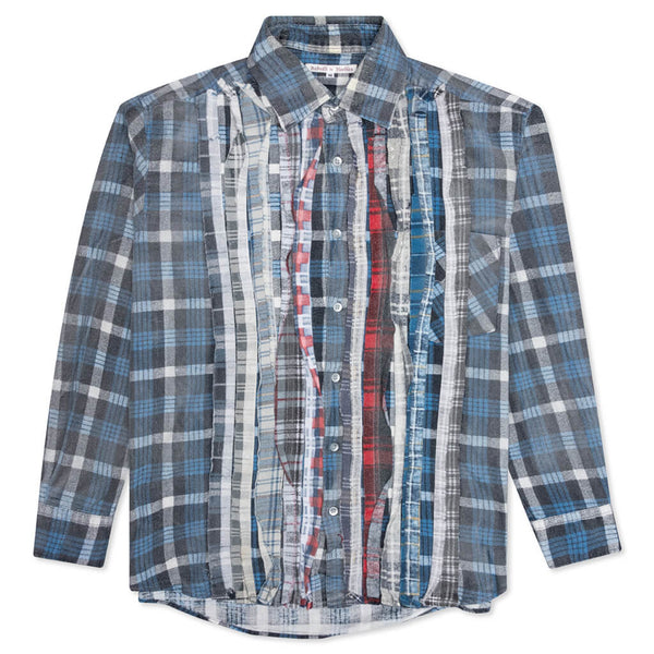 Rebuild Flannel Ribbon Shirt / Reflection - Blue/Grey – Feature