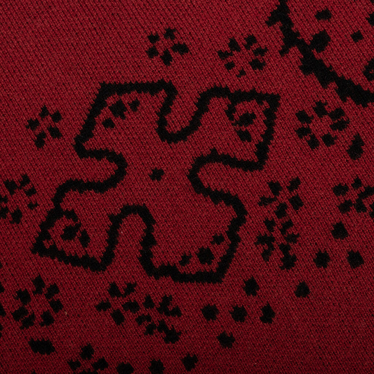 Bandana Knit Cardigan - Red/Black – Feature
