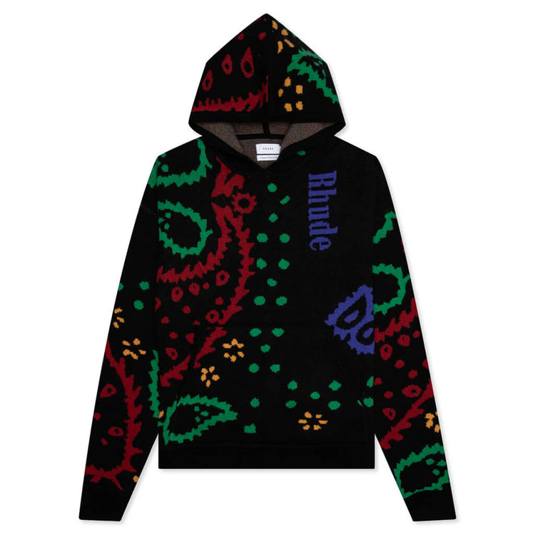 Rhude-Knit-Hoodie---Black-Red- 