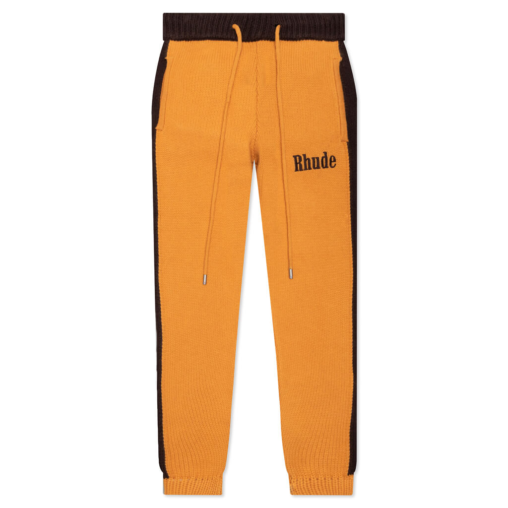 Rhude embroidered-logo drawstring track pants - Yellow