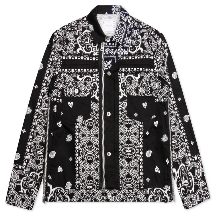 Archive Print Mix Jacket - Black/Navy – Feature
