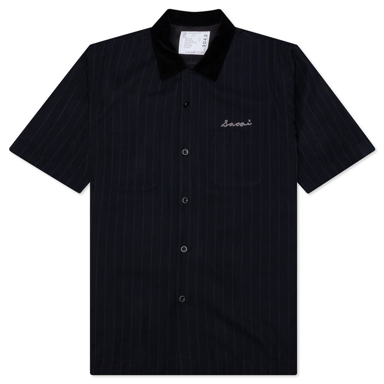 SACAI 23AW チョーク ストライプシャツ Navy 3 生憎 サカイ