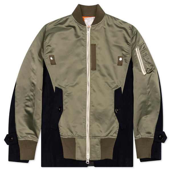 Wool Surge x Nylon Twill Blouson - Navy/Khaki – Feature