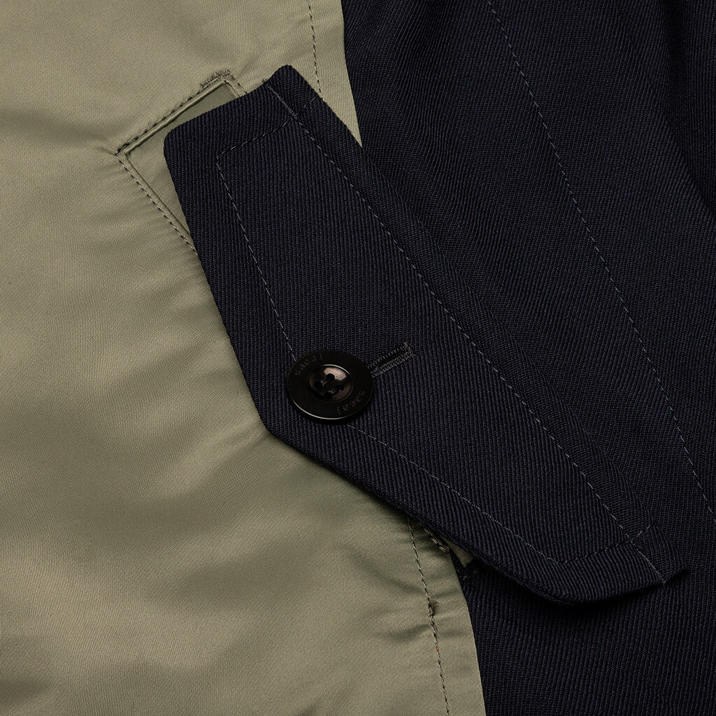 Wool Surge x Nylon Twill Blouson - Navy/Khaki – Feature