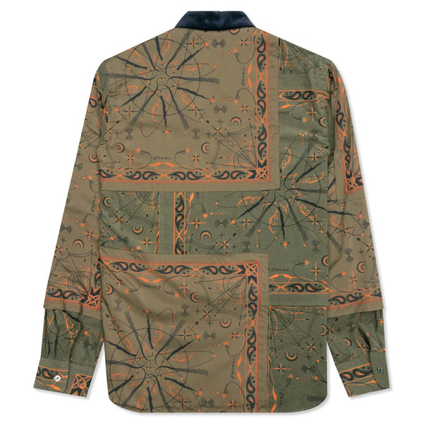 Sacai x Dr. Woo L/S Bandana Print Shirt - Khaki