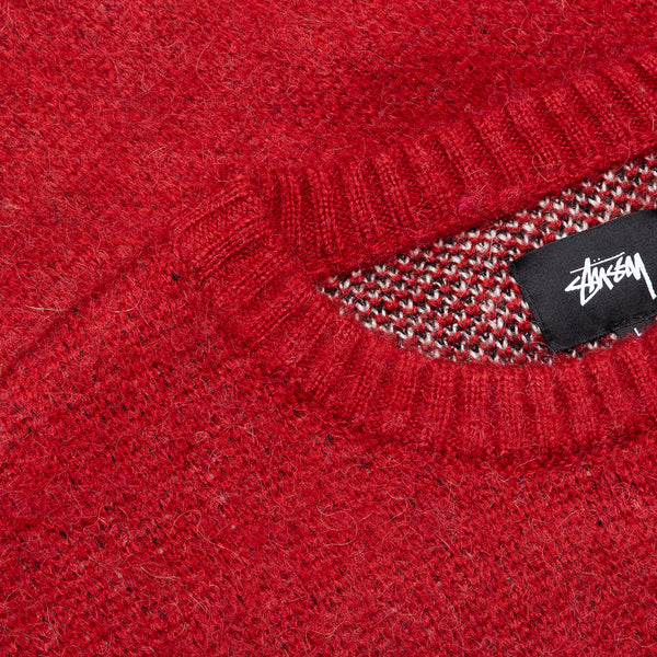 Stussy - 8 Ball Heavy Brushed Mohair Sweater - Red