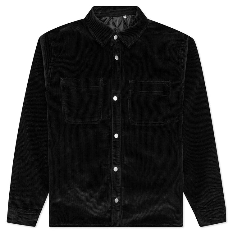 Cord Quilted Overshirt - Black – Feature