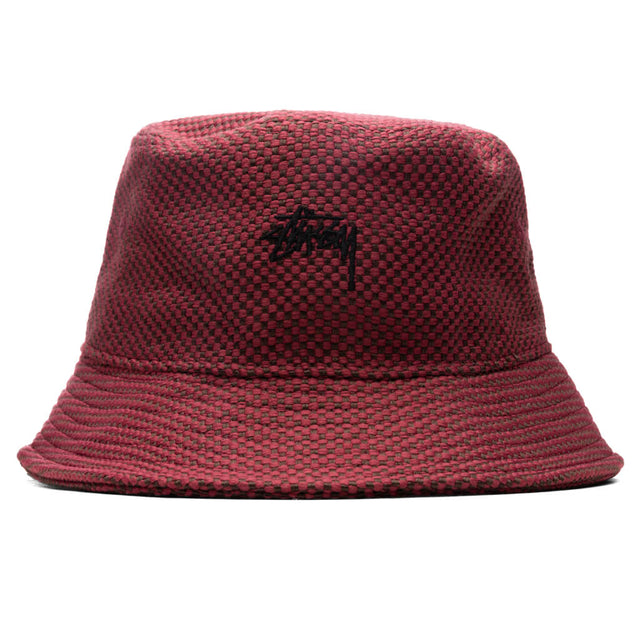 Jute Weave Bucket Hat Red Feature