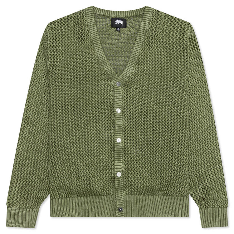 Loose Gauge Cardigan - Olive – Feature 