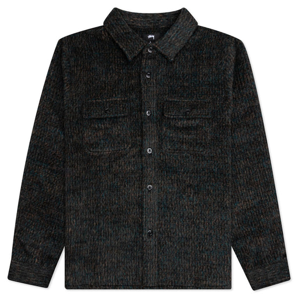 Speckled Wool CPO Shirt - Black