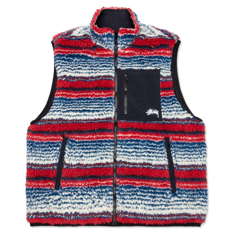 Striped Sherpa Vest - Multi – Feature