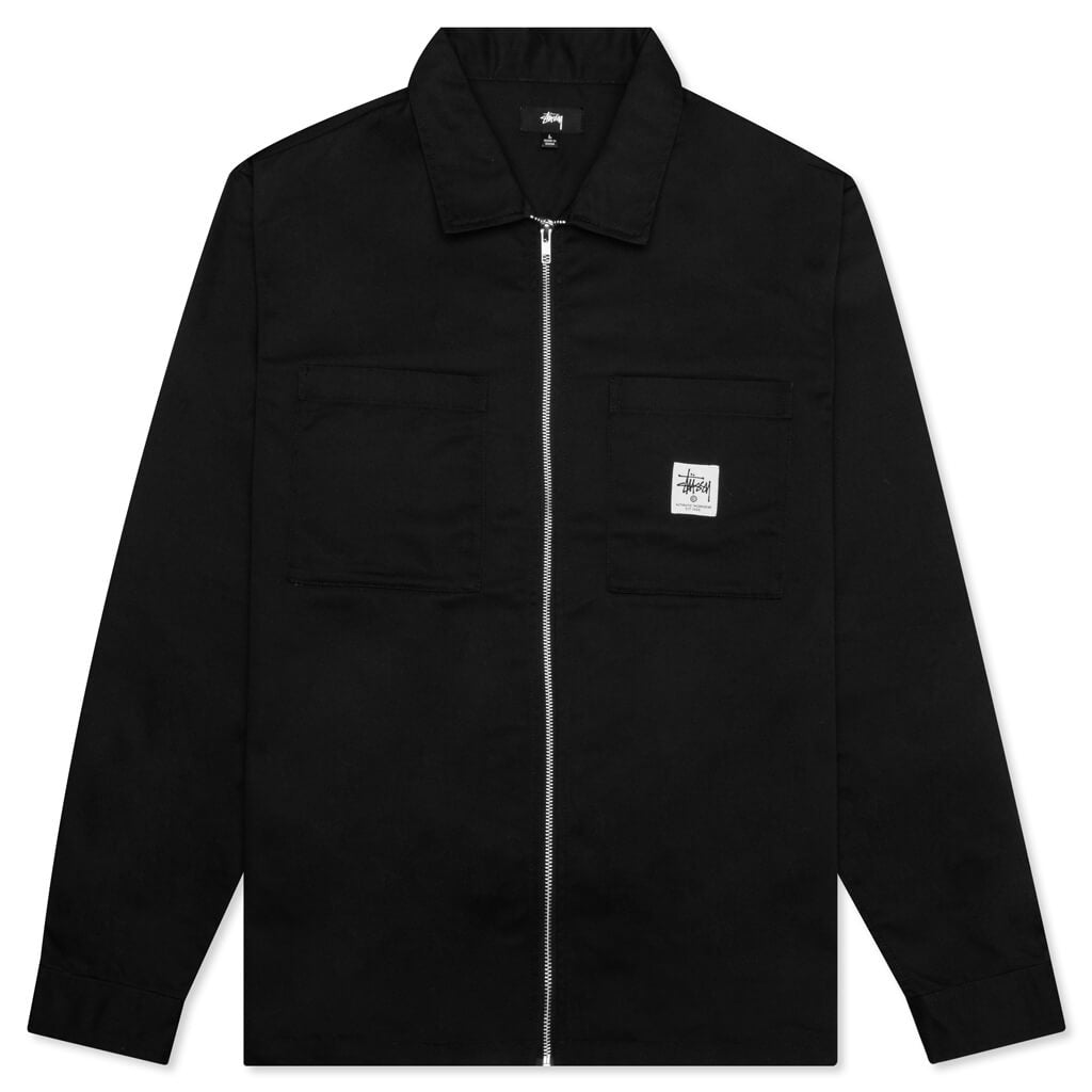 Zip Up Work L/S Shirt - Black – Feature