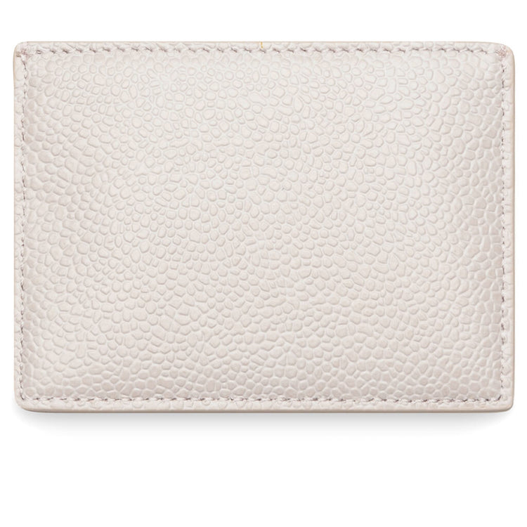 Pebble Grain Leather Single Card Holder - Light Pink – Feature