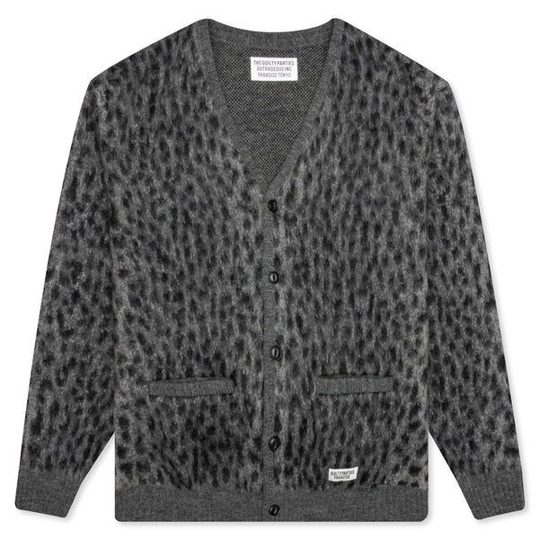 Leopard Mohair Cardigan - Grey – Feature