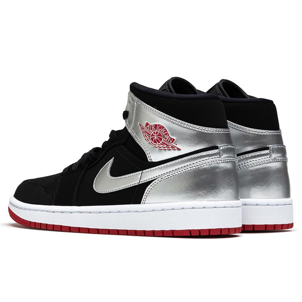 Air Jordan 1 Mid - Black/Gym Red/Metallic Silver â Feature