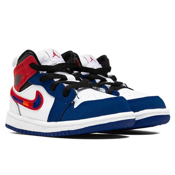 Air Jordan 1 Mid SE (TD) - White/University Red/Rush Blue – Feature