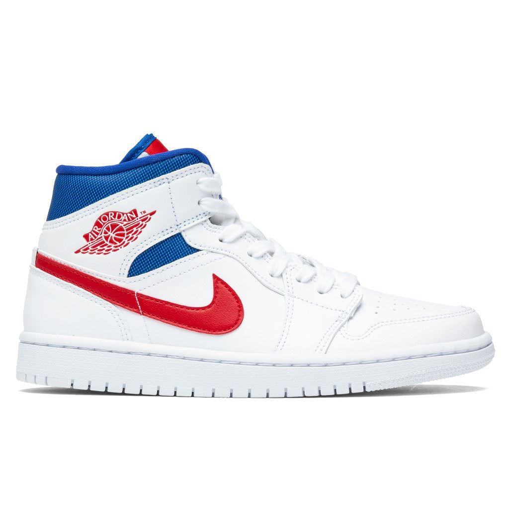 Air Jordan 1 Mid Women's - White/University Red/Game Royal – Feature