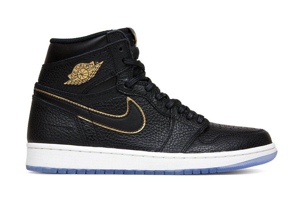 Air 1 Retro High OG (GS) 'LA' - Black/Metallic Gold/Summit White – Feature