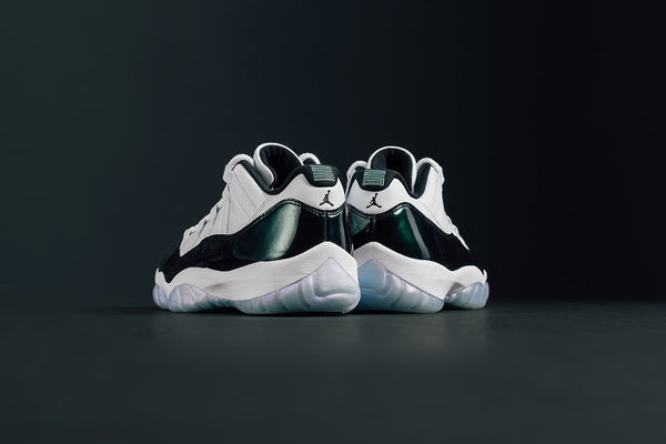 Air 11 Retro Low Youth 'Easter' White/Black-Emerald Rise – Feature