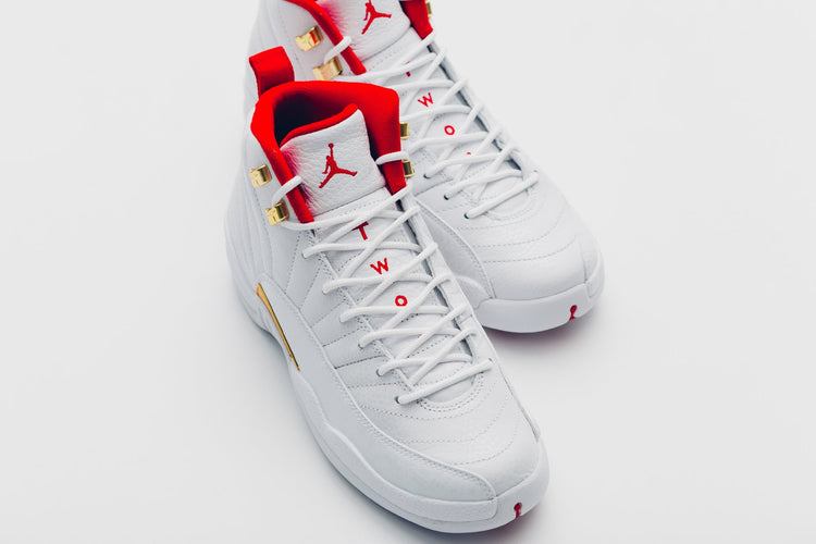 retro 12 white red and gold