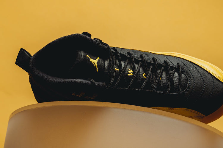 retro 12 white black gold