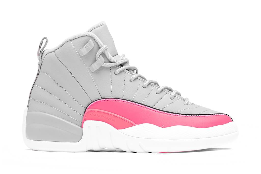 Air 12 Retro (GS) - Wolf Grey/Racer Pink/Black – Feature