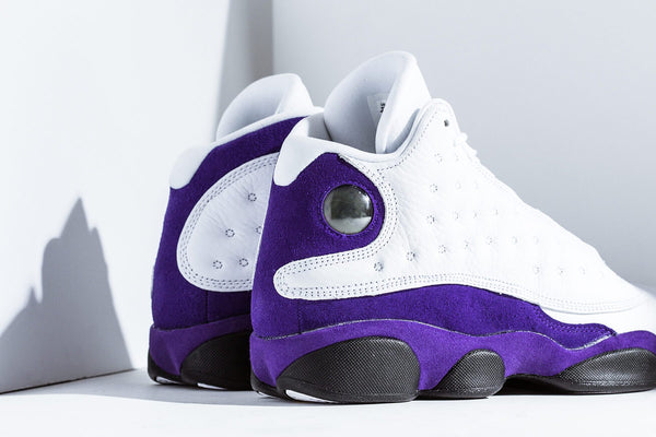Nike Air Jordan 13 Retro GS- Youth- Size 4.5Y- Lakers- Purple  White[884129-105]