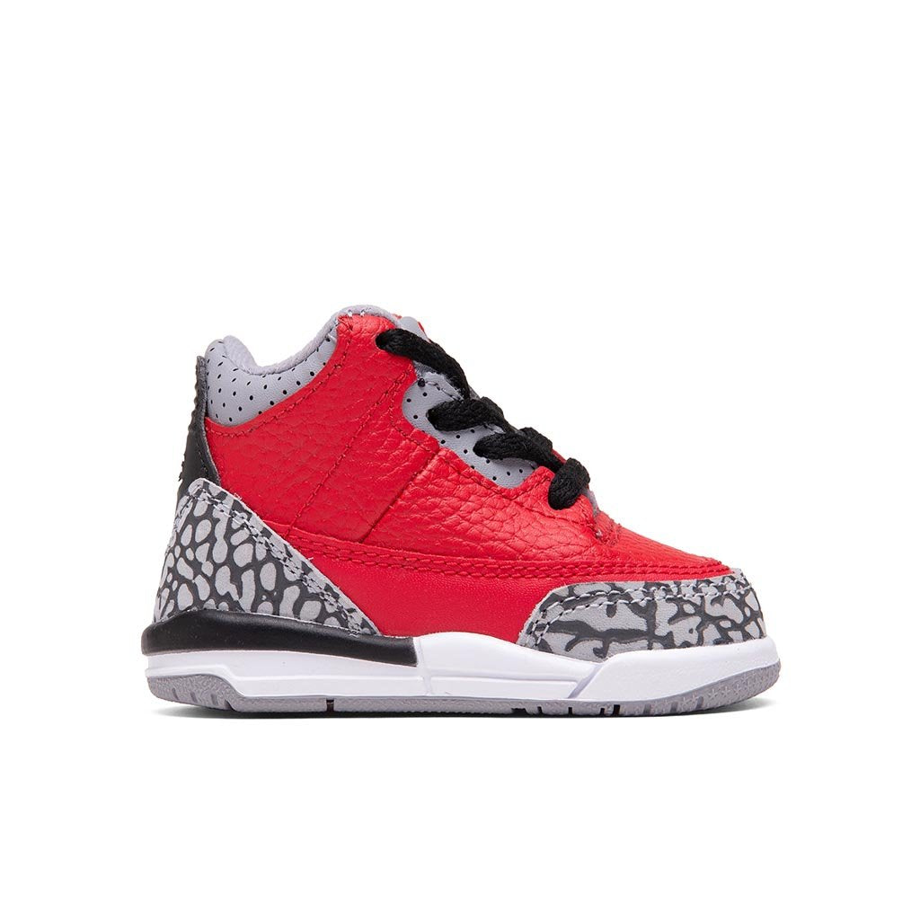 grey and red jordan 3
