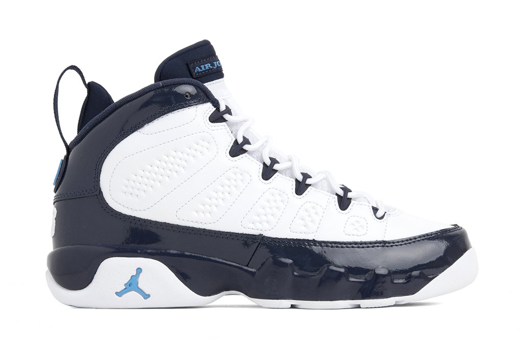 Air 9 Retro GS - White/University Blue/Midnight Navy – Feature