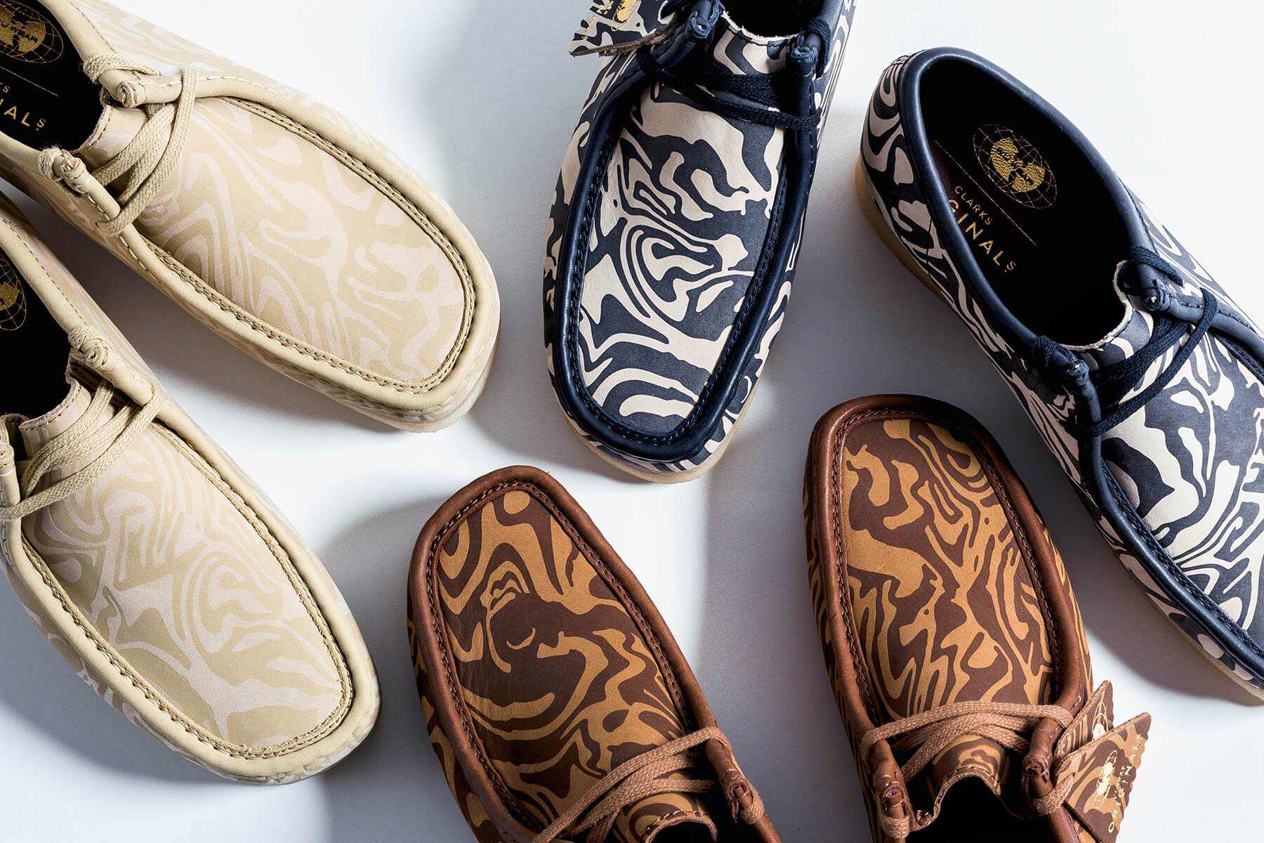 Clarks x Wutang WallabeeWW Lo - Navy/Multi – Feature