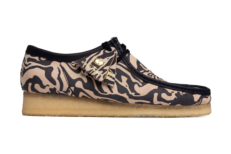 Clarks Navy and White Wu Tang Wallabees Clarks x Wutang WallabeeWW Lo - Navy/Multi – Feature main image 3