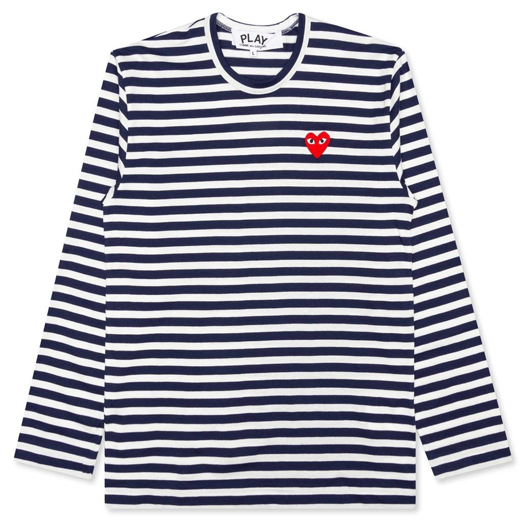 Emblem Striped L/S T-Shirt - Navy/White – Feature