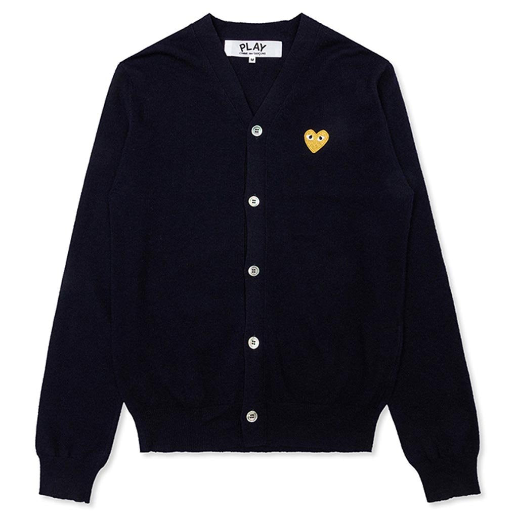 Gold Heart Cardigan - Navy – Feature