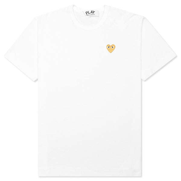Comme Garcons PLAY Gold T-Shirt White Feature