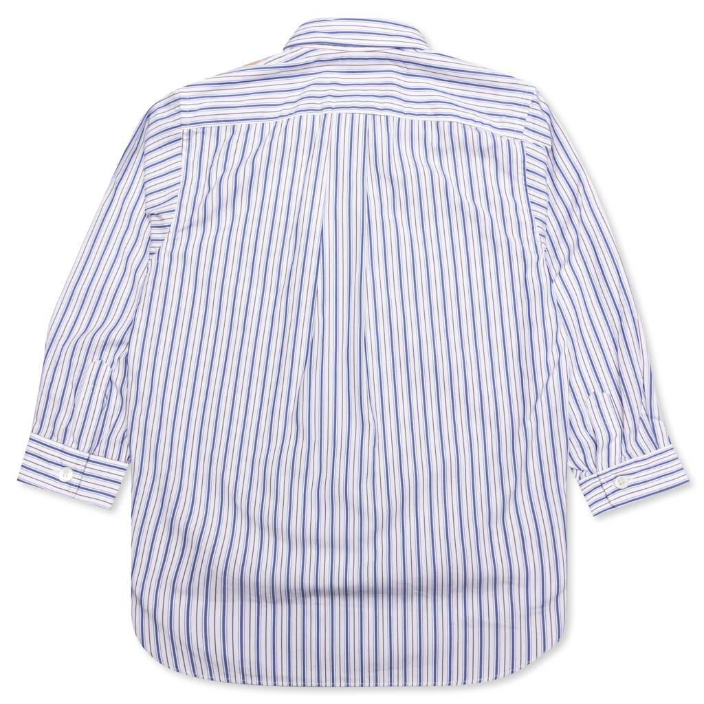 Kid's Striped Shirt - White/Blue/Brown – Feature