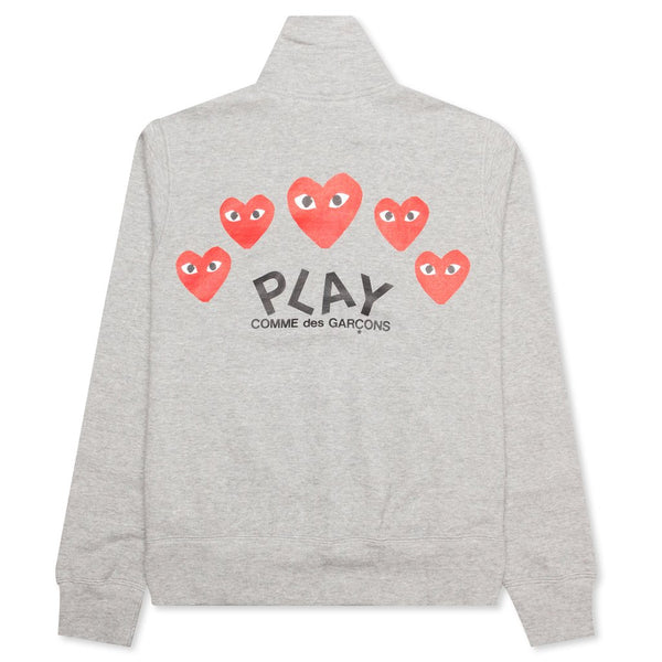 Comme des Garcons Play Red Heart Zip Up Hoodie Navy