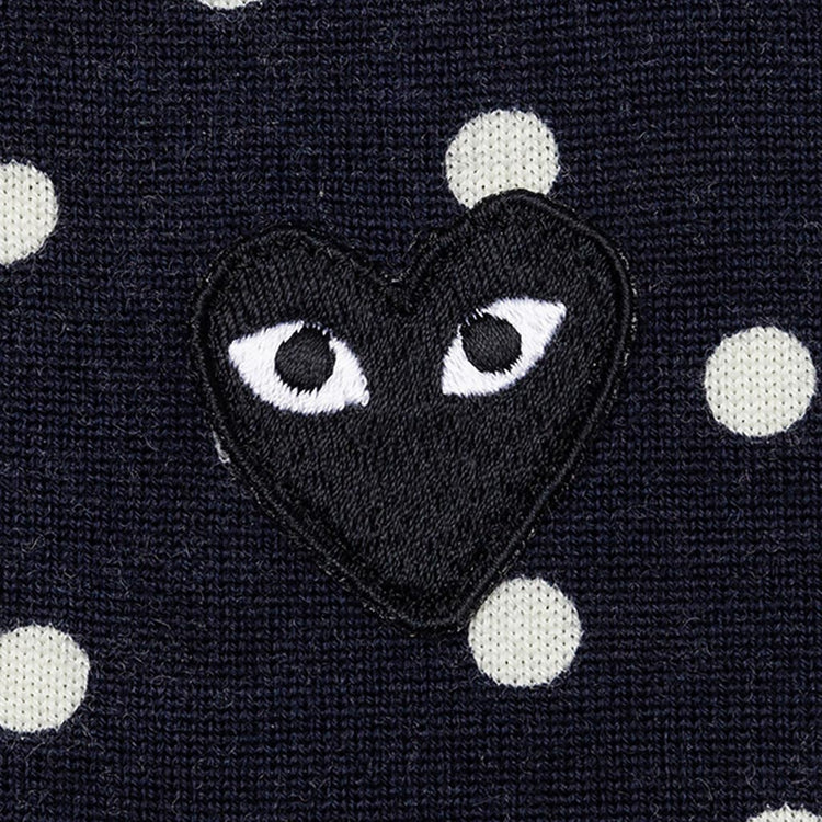 Polka Dot Cardigan Black Heart - Navy – Feature