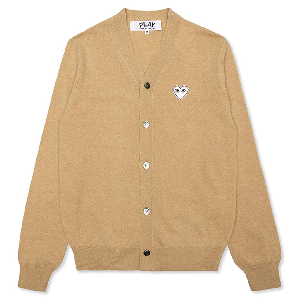 Woven V-Neck Cardigan - Camel – Feature