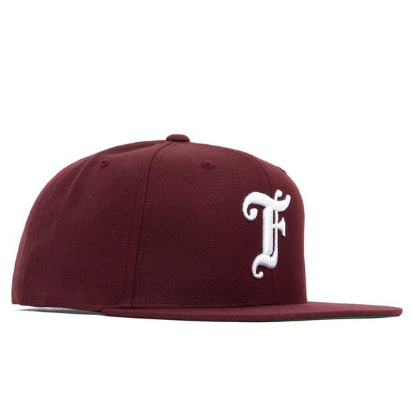 Old English F Snapback w/ Pin - Maroon/White – Feature