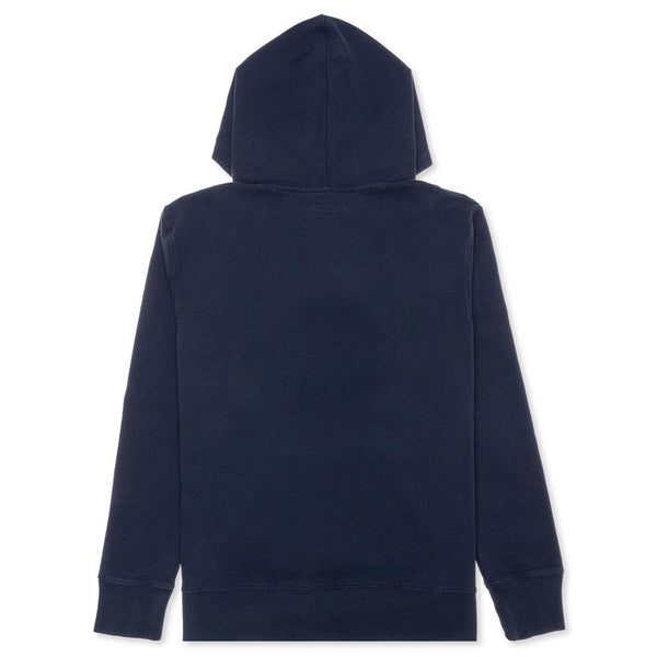 Garment Dyed Chenille Logo Hoodie - Navy – Feature