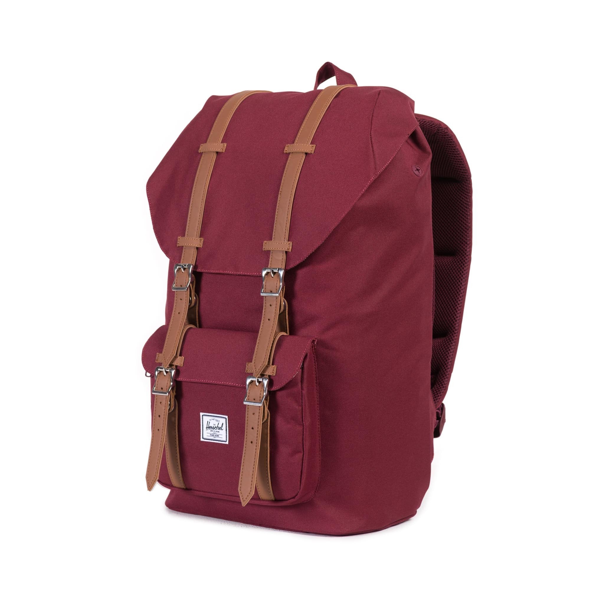 Little America Backpack - Windsor Wine/Tan Synthetic Leather – Feature