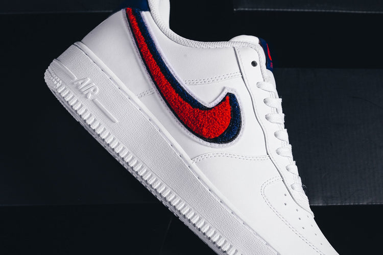mens nike air force 1 white and red