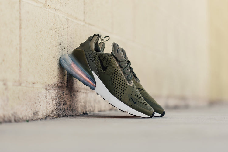 Nike men’s  Olive Green & Orange Air Max 270 Slip-On Sneaker 11.5 NIKE AIR MAX 270 FLYKNIT AO1023 301 - Shiekh main image 2
